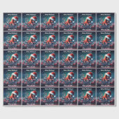 Papier Cadeau Belle pieuvre à Santa Hat (Plat)