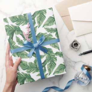 Papier Cadeau Belle plage motif de feuilles tropicales
