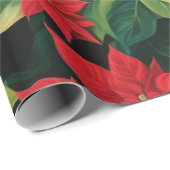 Papier Cadeau Belle Poinsettia (Coin rond)