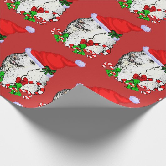 Papier Cadeau Belle Poodle Noël de Noël (Coin)