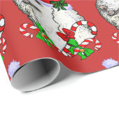 Papier Cadeau Belle Poodle Noël de Noël (Coin rond)