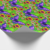 Papier Cadeau Belle prairie à papillon pourpre (Coin)