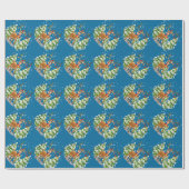 Papier Cadeau Belle renne dans la neige (Plat)