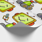 Papier Cadeau Belle Robot Rétro Cartoon Amusant IA Tech Art numé