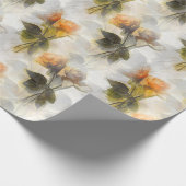 Papier Cadeau Belle Rose Jaune Fleurs Motif (Coin)