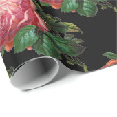 Papier Cadeau BELLE ROSE ROSE ROSE ROSE, Noire (Coin rond)