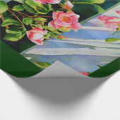 Papier Cadeau Belle rose rose rouge roses blanc aquarelle floral (Coin)