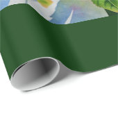 Papier Cadeau Belle rose rose rouge roses blanc aquarelle floral (Coin rond)