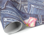 Papier Cadeau Belle rose rose simple (Coin rond)