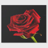 Papier Cadeau Belle rose rouge (Plat)