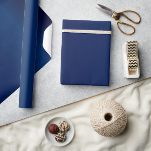 Papier Cadeau Belle Simple Sheen Marine Bleu Satin
