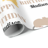 Papier Cadeau Belle Souris Rodent Manger Fromage Anniversaire (Coin rond)