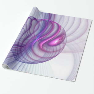 Papier Cadeau Belle Swing Moderne Art Fractal Abstrait Rose