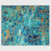 Papier Cadeau Belle texture luxueuse de marbre bleu avec or. (Plat)