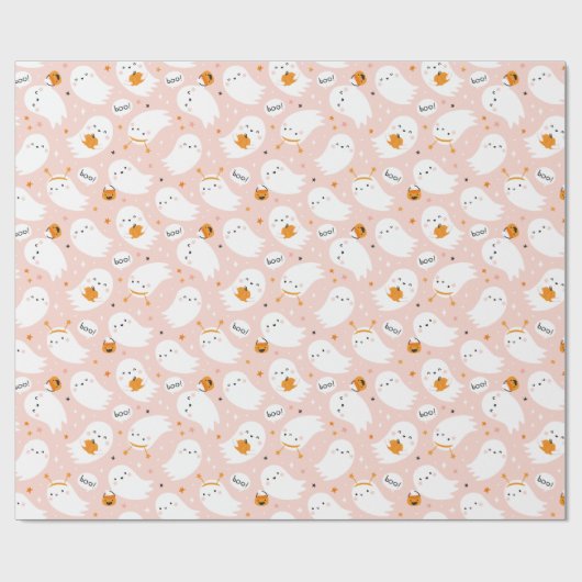 Papier Cadeau Belle Trick ou Traiter des Fantômes avec des citro (Plat)