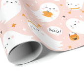 Papier Cadeau Belle Trick ou Traiter des Fantômes avec des citro (Coin rond)