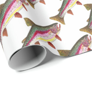 Papier Cadeau Belle truite arc-en-ciel pour les pêcheurs hommes 