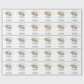 Papier Cadeau Belle vague arc-en-ciel Mariage LGBTQ personnalisé (Plat)