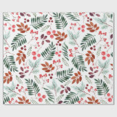 Papier Cadeau Belles baies et Branches Aquarelle (Plat)