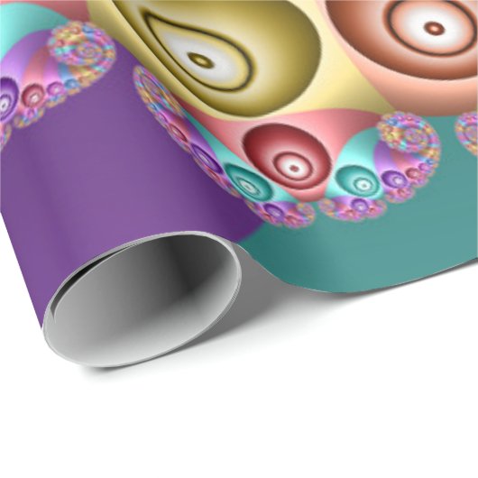 Papier Cadeau Belles couleurs arc-en-ciel Art fractal Abstrait (Coin rond)