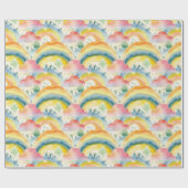 Papier Cadeau Belles créatures arc-en-ciel inspirées des nuages (Plat)