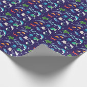 Papier Cadeau Belles créatures marines nageant sous l'eau (Coin)