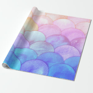 Papier Cadeau Belles et colorées échelles de sirène