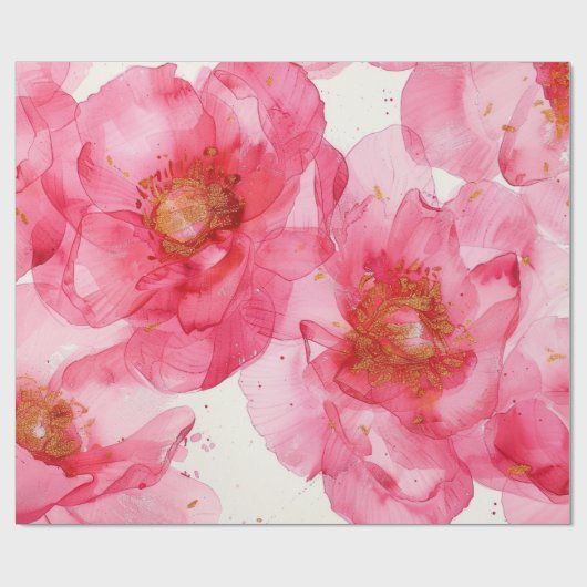 Papier Cadeau Belles fleurs (Plat)