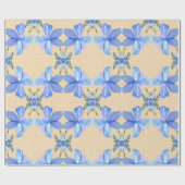 Papier Cadeau Belles Fleurs Bleues (Plat)