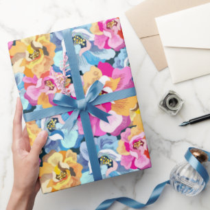Papier Cadeau Belles Fleurs colorées