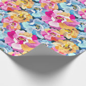 Papier Cadeau Belles Fleurs colorées (Coin)