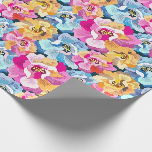 Papier Cadeau Belles Fleurs colorées (Coin)