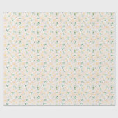 Papier Cadeau Belles fleurs d'aquarelle rose (Plat)