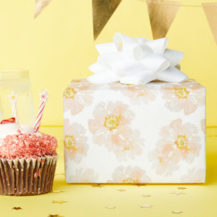 Papier Cadeau Belles fleurs de pivoine aquarelle