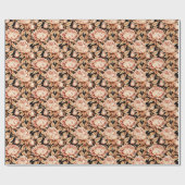 Papier Cadeau Belles Fleurs Dorées (Plat)