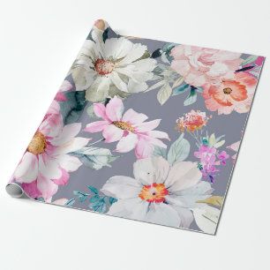 Papier Cadeau Belles fleurs et feuille peint art, fleur, abs