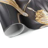 Papier Cadeau Belles papillons Gold & Silver (Coin rond)