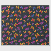 Papier Cadeau Belles papillons multicolores (Plat)