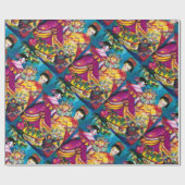 PAPIER CADEAU BELLES POUDRES ANCIENNES ET ORNEMENTS DE NOËL (Plat)