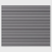 Papier Cadeau Belles rayures blanches noires (Plat)