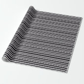Papier Cadeau Belles rayures blanches noires (Déroulé)