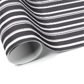 Papier Cadeau Belles rayures blanches noires (Coin rond)