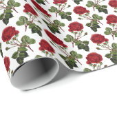 Papier Cadeau Belles Roses Rouges (Coin rond)