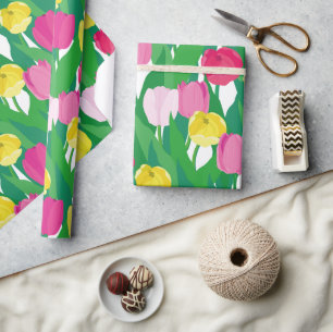 Papier Cadeau Belles tulipes.