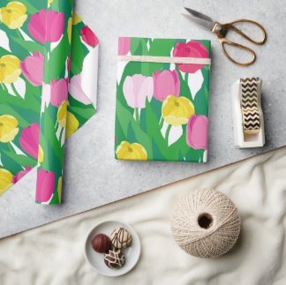 Papier Cadeau Belles tulipes.
