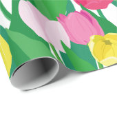 Papier Cadeau Belles tulipes. (Coin rond)