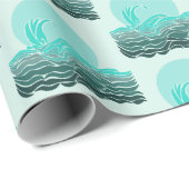 Papier Cadeau Belles vagues et coucher de soleil (Coin rond)