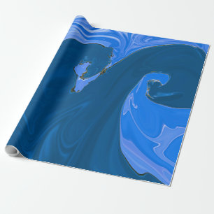 Papier Cadeau Belles Vagues Peinture Abstraite Mur Art