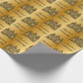 Papier Cadeau Bénédictions de Noël de sages d'or et de la marine (Coin)