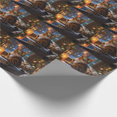 Papier Cadeau Bengal Cat With Christmas Lights Holiday (Coin)